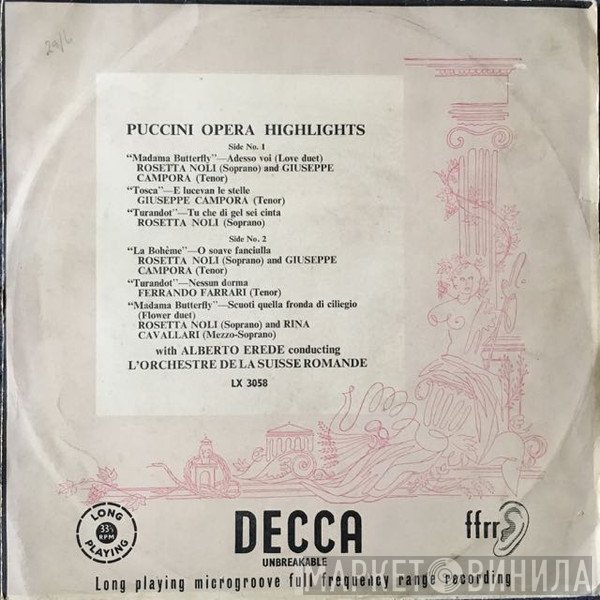Giacomo Puccini, Alberto Erede, L'Orchestre De La Suisse Romande  - Puccini Opera Highlights