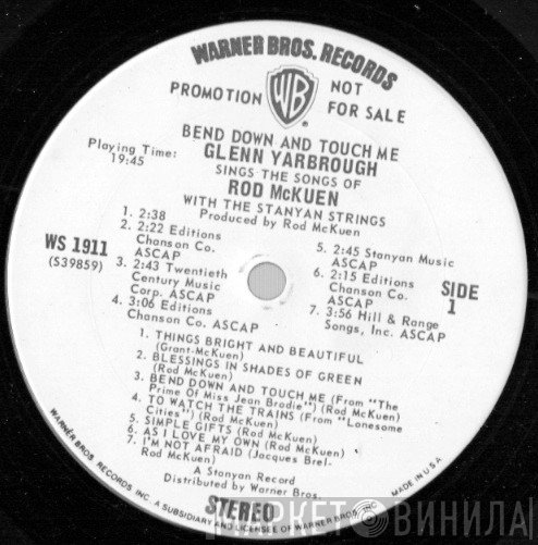Glenn Yarbrough - Bend Down & Touch Me