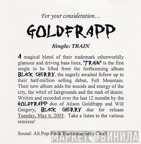 Goldfrapp  - "Train" Remixes