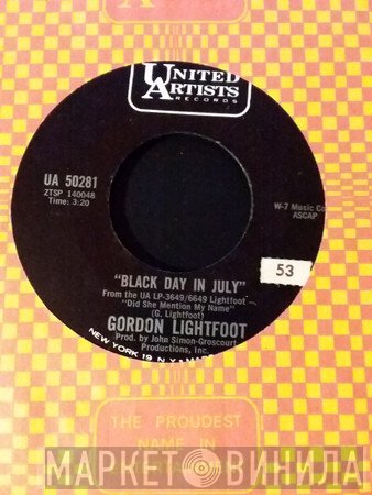 Gordon Lightfoot  - Black Day In July