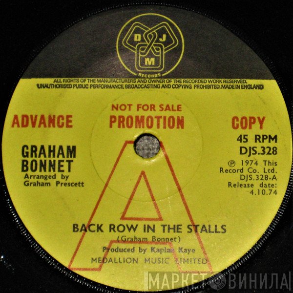Graham Bonnet  - Back Row In The Stalls