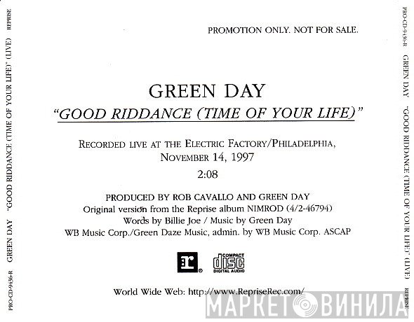 Green Day  - Good Riddance (Time Of Your Life) (Live)