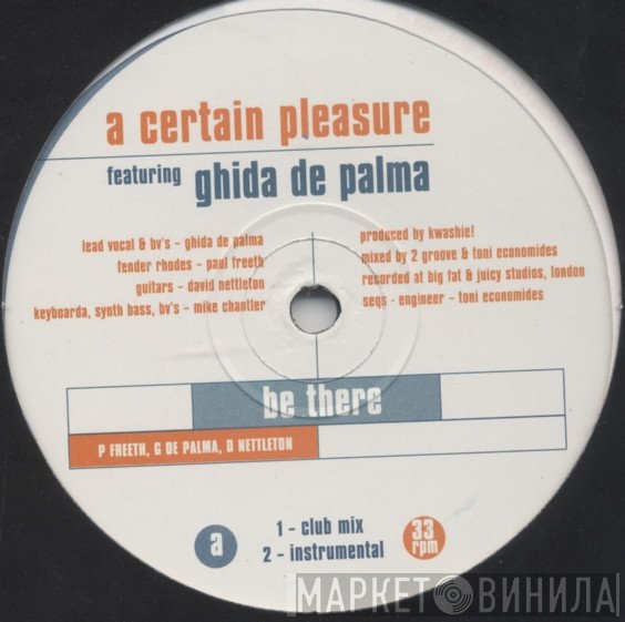 Guida De Palma, A Certain Pleasure - Be There