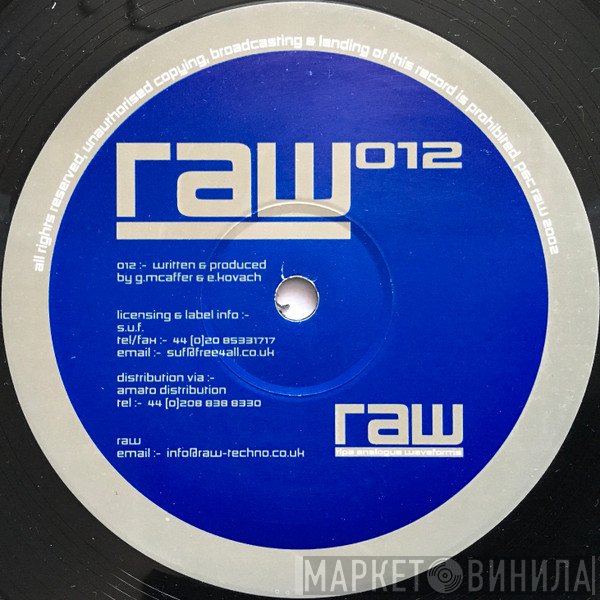 Guy McAffer, Eddie Kovach - RAW 012