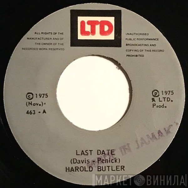 Harold Butler - Last Date / Cherie