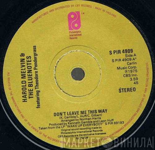 Harold Melvin And The Blue Notes, Teddy Pendergrass - Don't Leave Me This Way