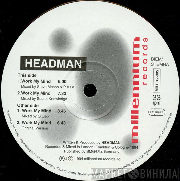 Headman - Work My Mind