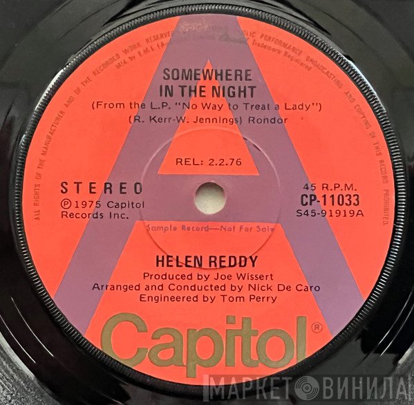 Helen Reddy  - Somewhere In The Night