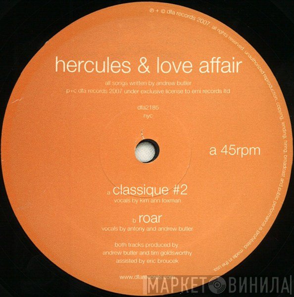 Hercules & Love Affair  - Classique #2 / Roar