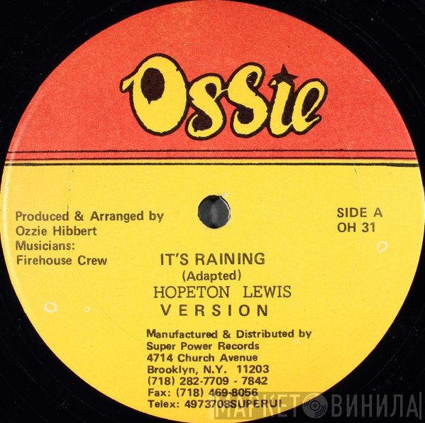 Hopeton Lewis / Bunny General  - It's Raining / Ready Fi Dance