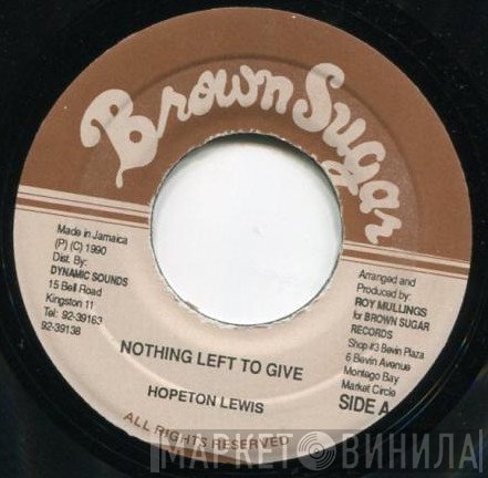 Hopeton Lewis - Nothing Left To Give