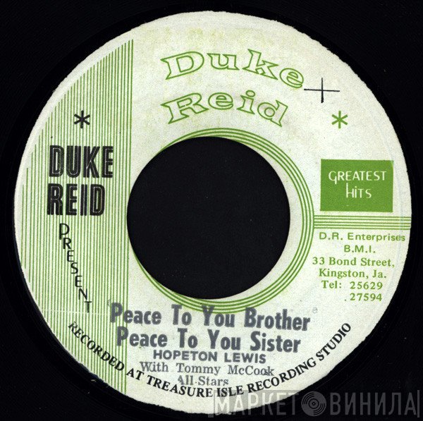 Hopeton Lewis, Tommy McCook Allstars - Peace To You Brother Peace To You Sister