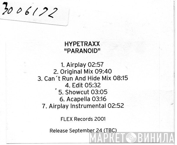 Hypetraxx  - Paranoid