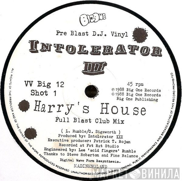 Intolerator III - Harry's House