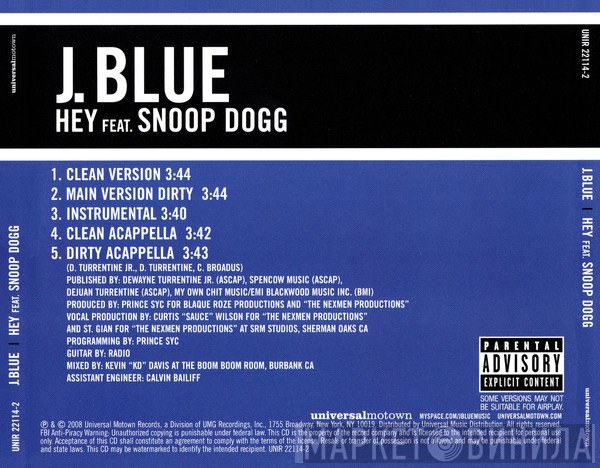 J. Blue Feat. Snoop Dogg  - Hey
