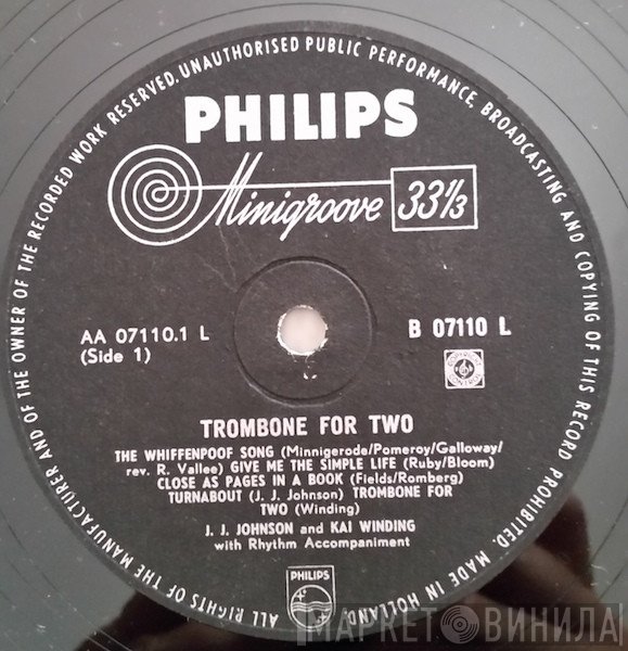 J.J. Johnson And Kai Winding  - Trombone For Two