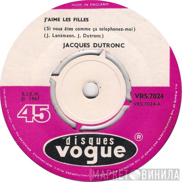 Jacques Dutronc - J'aime Les Filles / L'idole