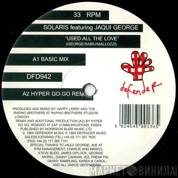 Jacqui George, Solaris  - Used All The Love