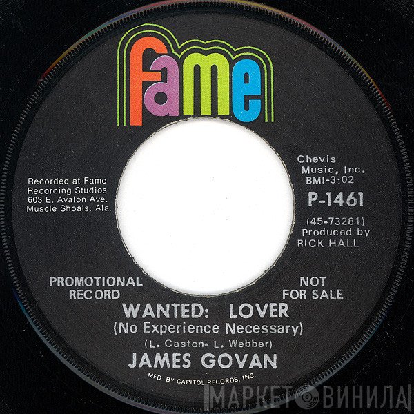 James Govan - Wanted: Lover (No Experience Necessary)