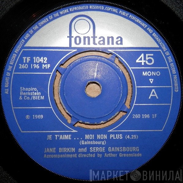 Jane Birkin And Serge Gainsbourg  - Je T'aime...Moi Non Plus