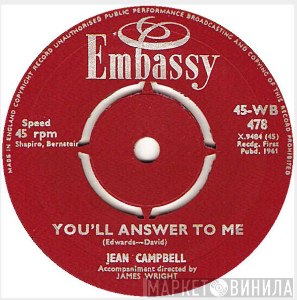 Jean Campbell, James Wright & His Orchestra - You'll Answer To Me / Sucu Sucu
