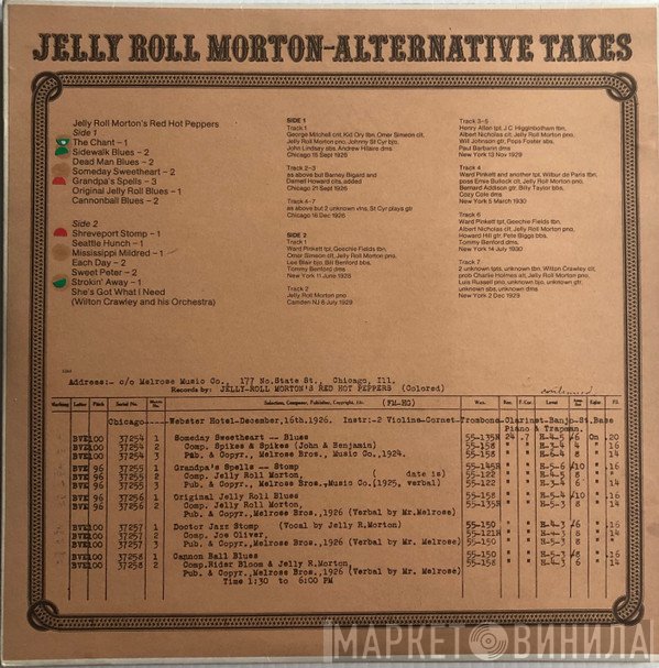 Jelly Roll Morton  - Alternative Takes