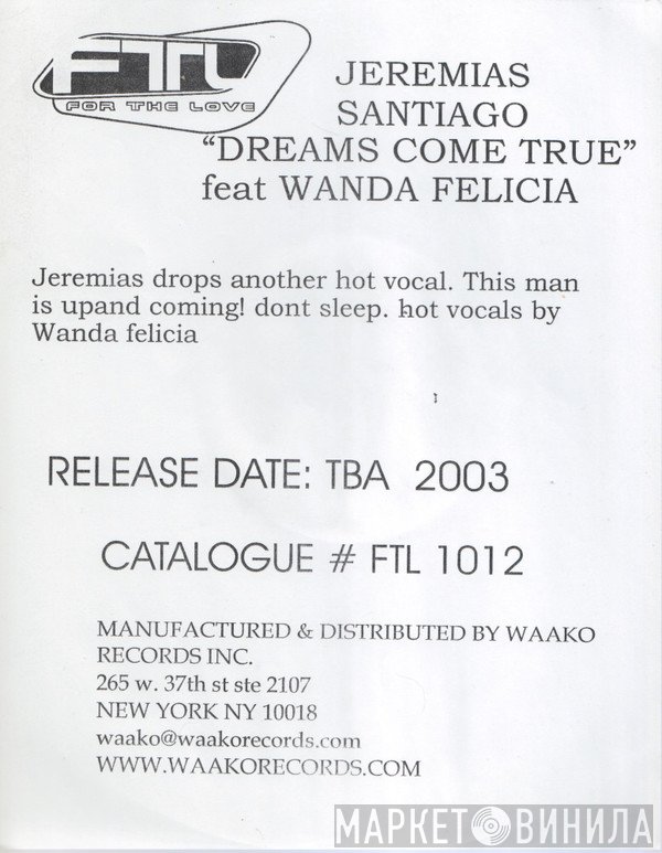 Jeremias Santiago, Wanda Felicia - Dreams Come True