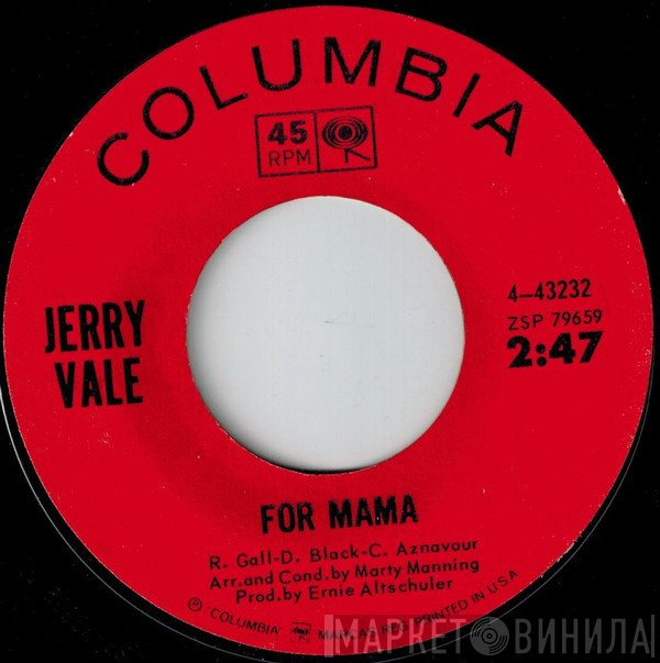 Jerry Vale  - For Mama / Ti Adoro