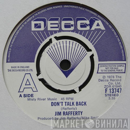 Jim Rafferty - Don't Talk Back / Bad Bad Mover