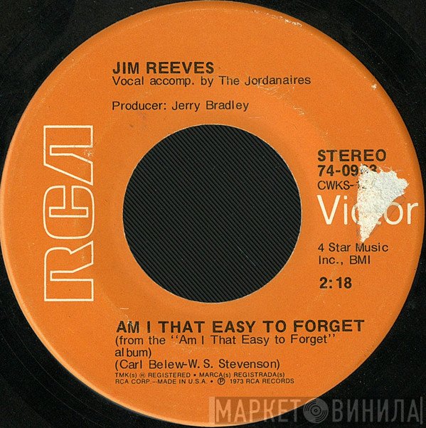 Jim Reeves  - Am I That Easy To Forget / Rosa Rio