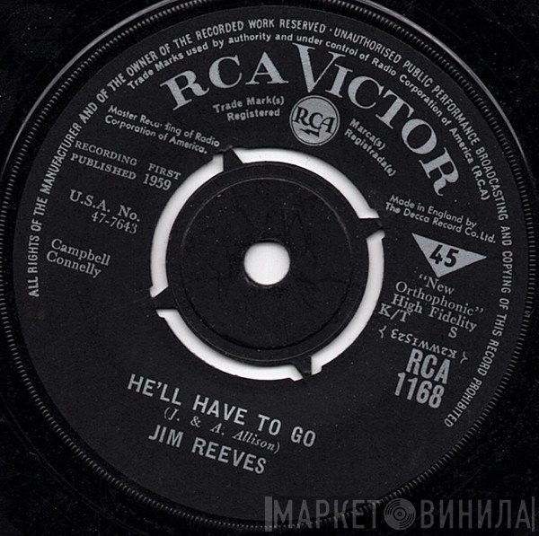 Jim Reeves  - He'll Have To Go / In A Mansion Stands My Love