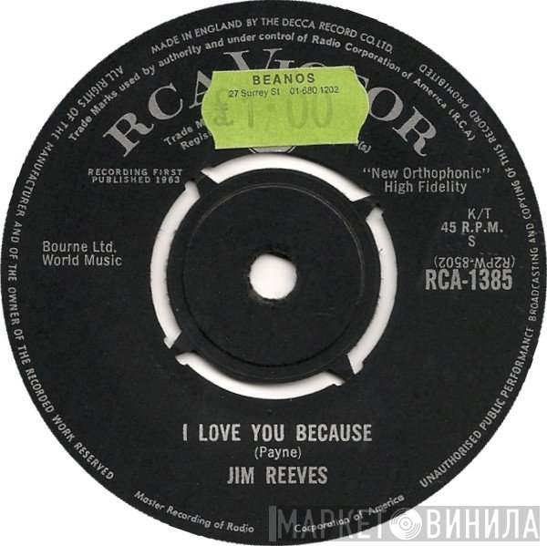 Jim Reeves  - I Love You Because / Anna Marie