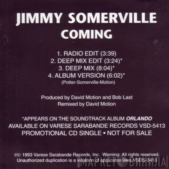 Jimmy Somerville  - Coming