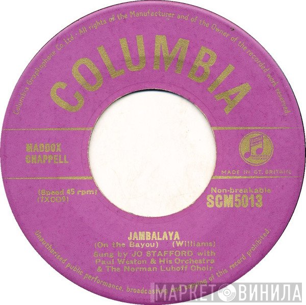 Jo Stafford, Paul Weston And His Orchestra - You Belong To Me / Jambalaya