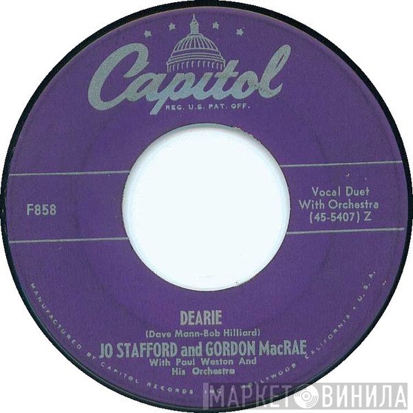 Jo Stafford And Gordon MacRae With Paul Weston And His Orchestra  - Dearie