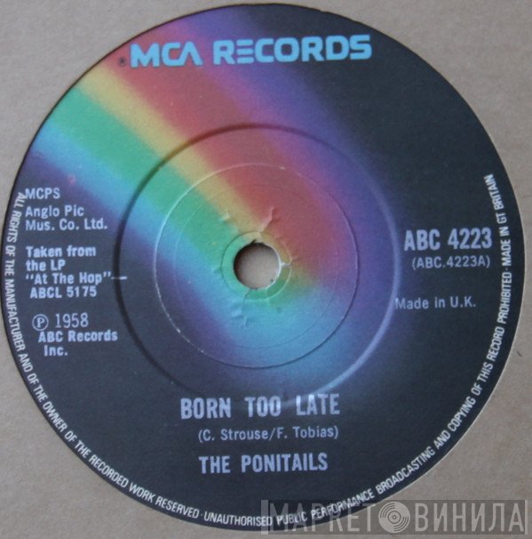 Joe Bennett And The Sparkletones, Poni-tails - Born Too  Late / Black Slacks