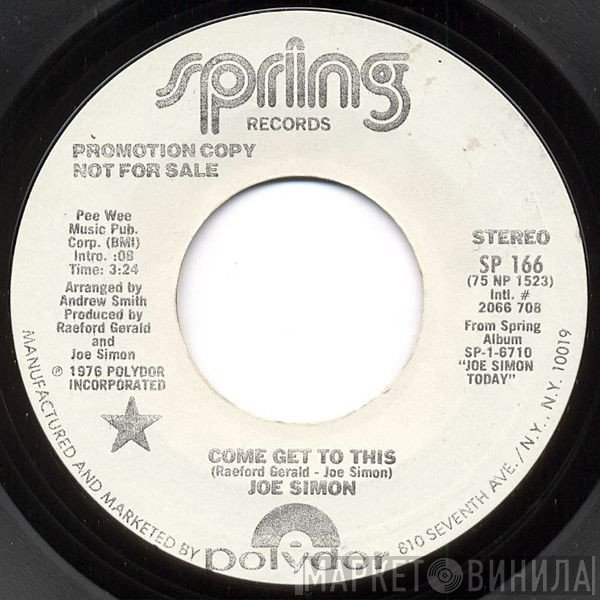 Joe Simon  - Come Get To This