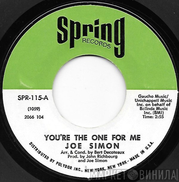 Joe Simon - You're The One For Me / I Ain't Givin' Up