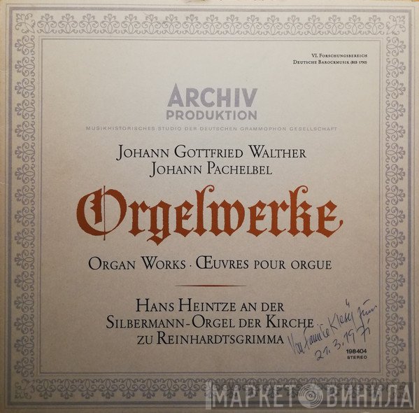 Johann Gottfried Walther, Johann Pachelbel, Hans Heintze - Orgelwerke