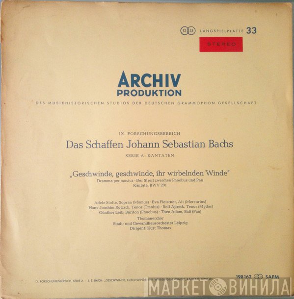 Johann Sebastian Bach - „Geschwinde, Geschwinde, Ihr Wirbelnden Winde“, Kantate, BWV 201