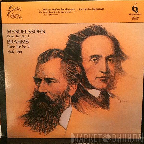 Johannes Brahms, Felix Mendelssohn-Bartholdy, Suk Trio - Piano Trio No. 1 / Piano Trio No. 3