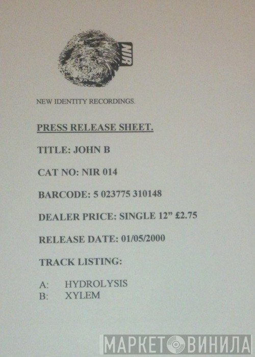 John B - Hydrolysis / Xylem