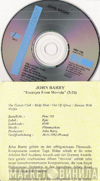 John Barry  - Excerpts From Moviola
