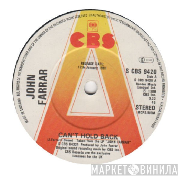 John Farrar - Can't Hold Back
