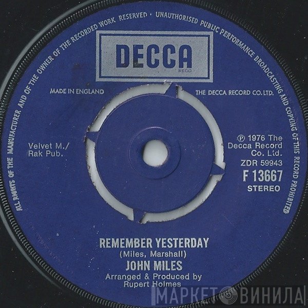 John Miles - Remember Yesterday