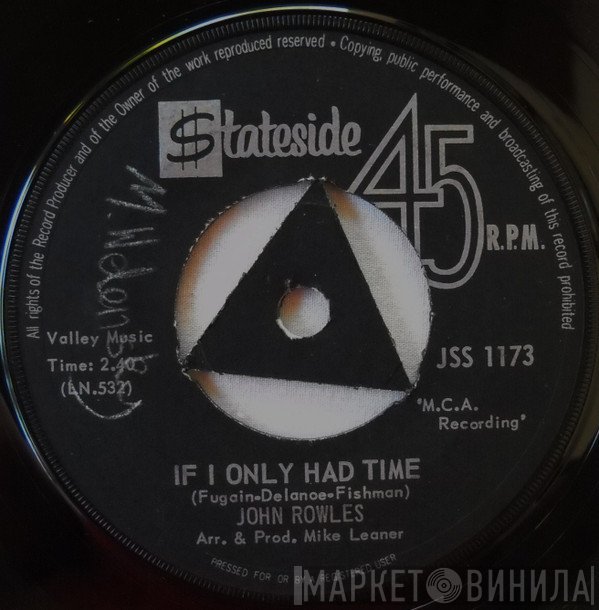 John Rowles - If I Only Had Time