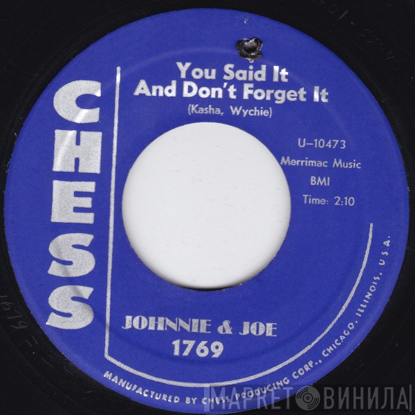 Johnnie & Joe - You Said It And Don't Forget It / Across The Sea