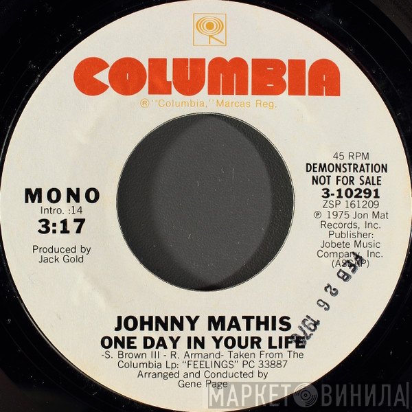 Johnny Mathis  - One Day In Your Life