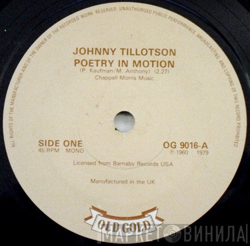 Johnny Tillotson - Poetry In Motion