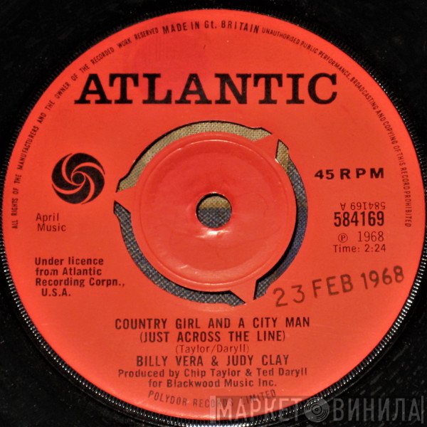 Judy Clay, Billy Vera - Country Girl And A City Man (Just Across The Line)